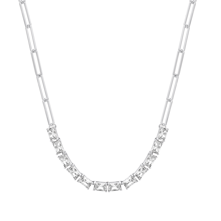 Emerald-Cut Diamond Paperclip Necklace