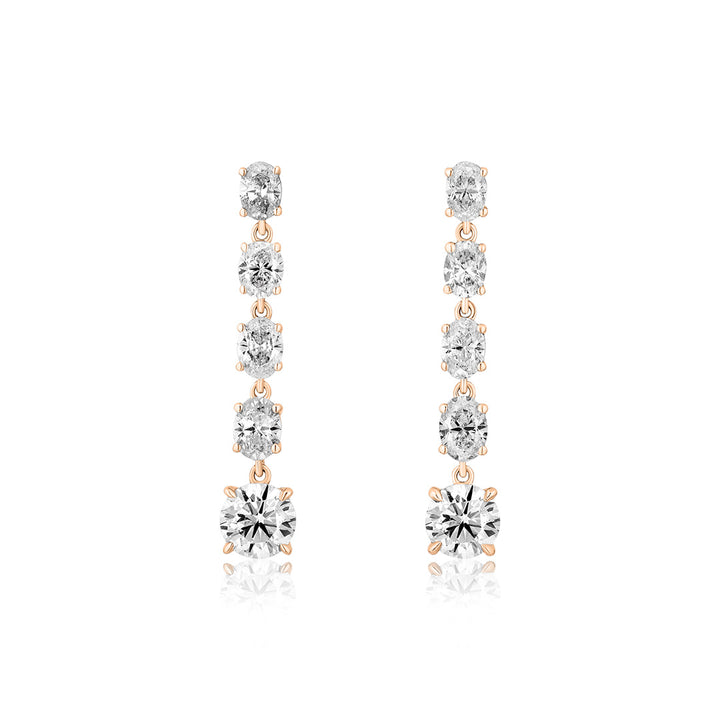 Round and Oval Diamond Drop Earring