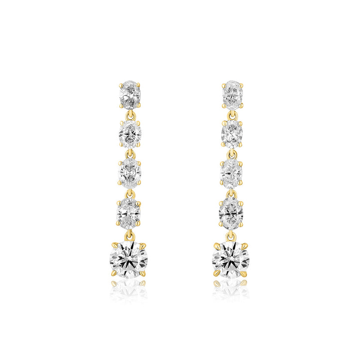 Round and Oval Diamond Drop Earring