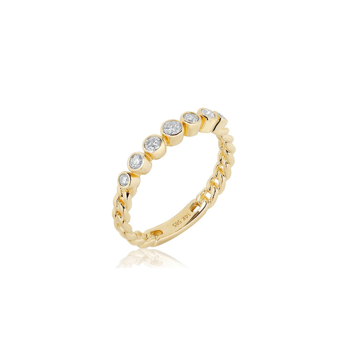 Round Bezel Diamond Chain Ring