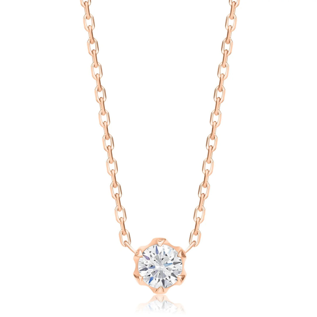 Two-Tone Buttercup Round Diamond Necklace