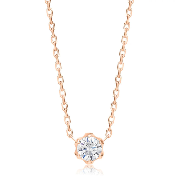 Two-Tone Buttercup Round Diamond Necklace