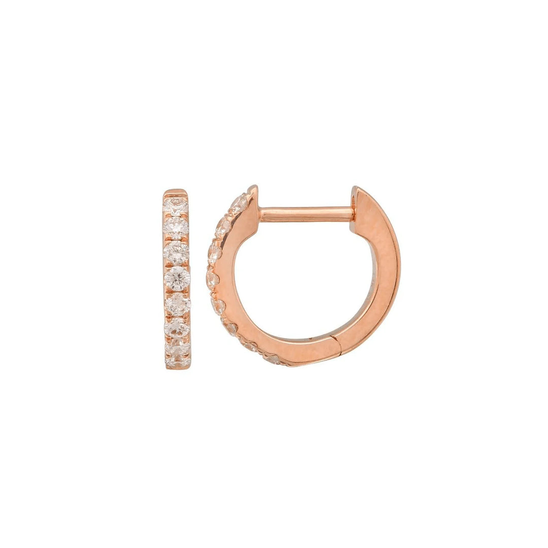 Mini Gold Diamond Huggie Earrings