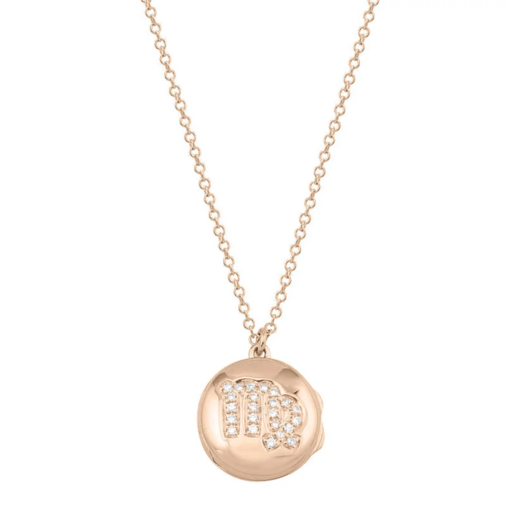 Gold Zodiac Locket Diamond Necklace