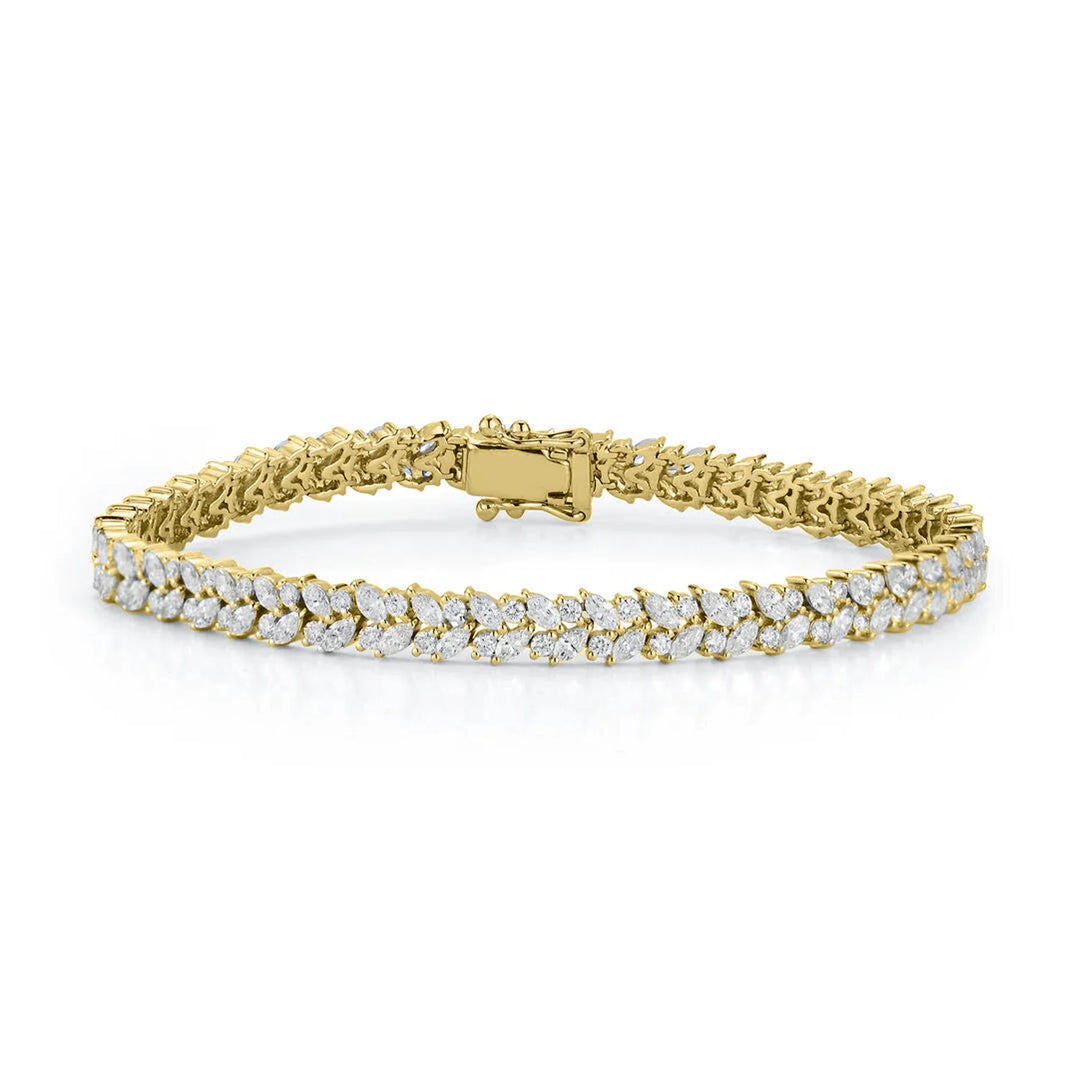 Marquise and Round Diamond Chevron Bracelet