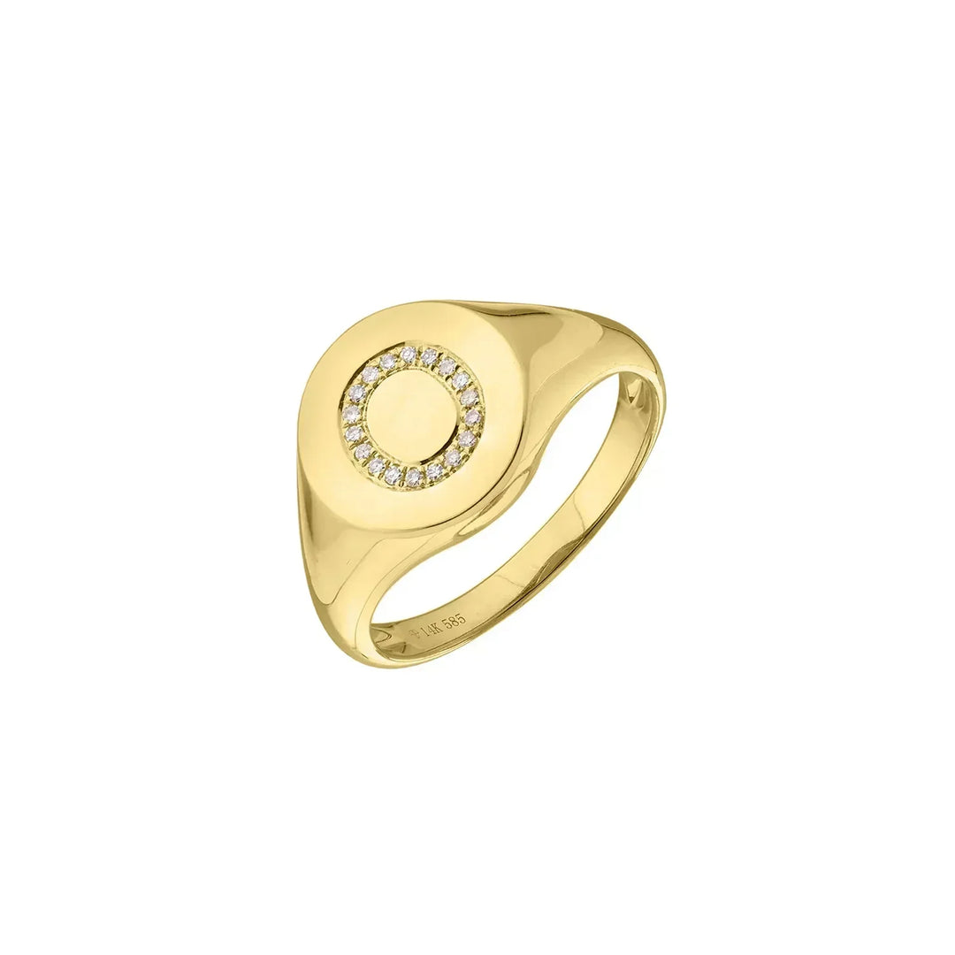 Diamond ring  for O initial