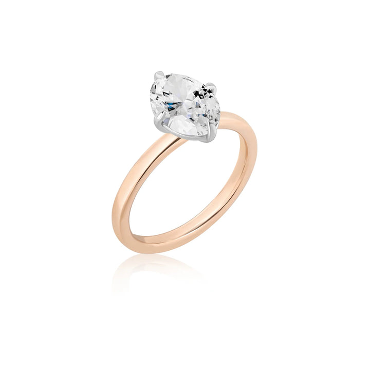 North-South Prong Oval Solitaire Setting