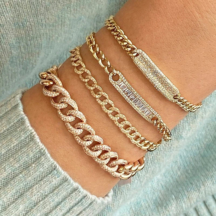 Gold Diamond Cuban Link Bracelet