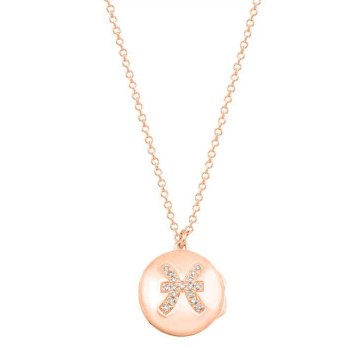 Gold Zodiac Locket Diamond Necklace