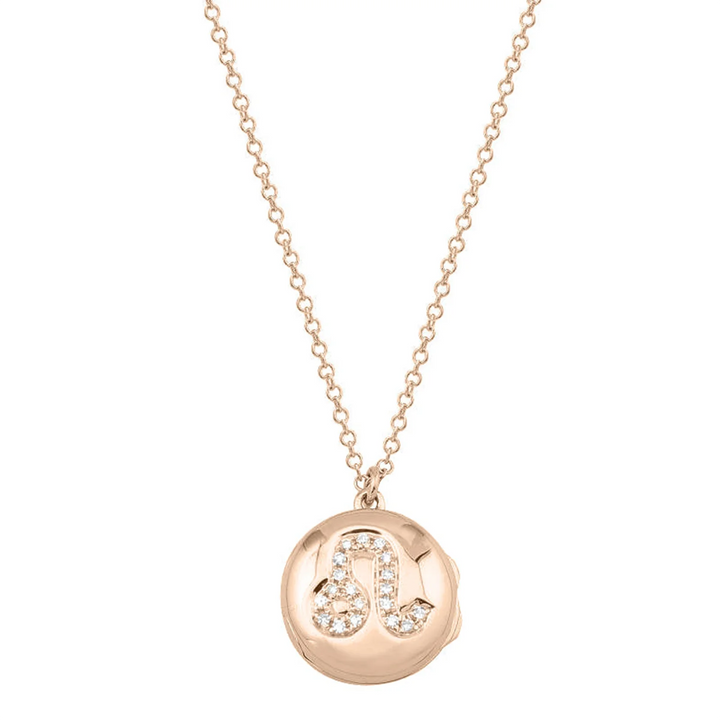 Gold Zodiac Locket Diamond Necklace