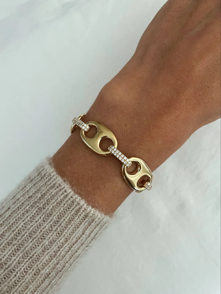 Alternating Pavé Link Bracelet