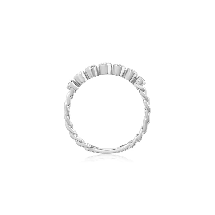 Round Bezel Diamond Chain Ring