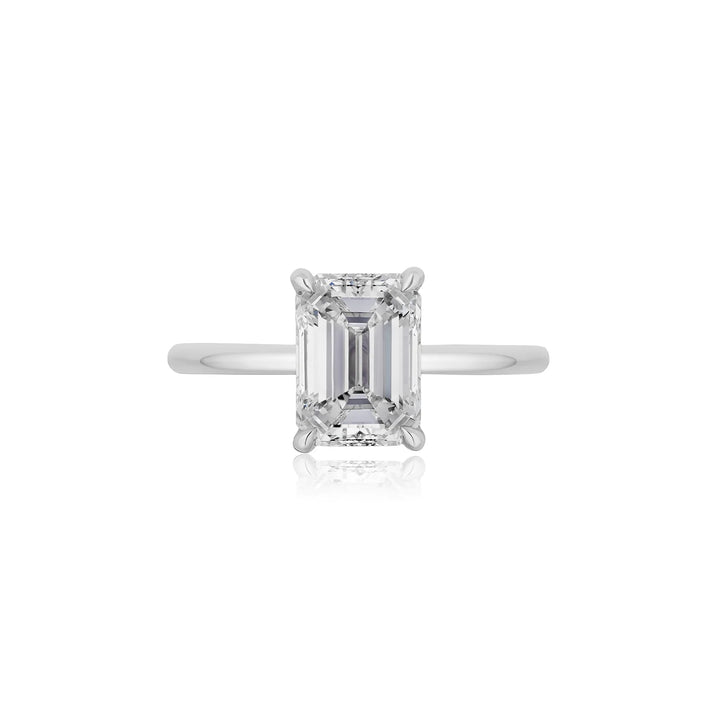 Thin Claw Prong Emerald Cut Ring