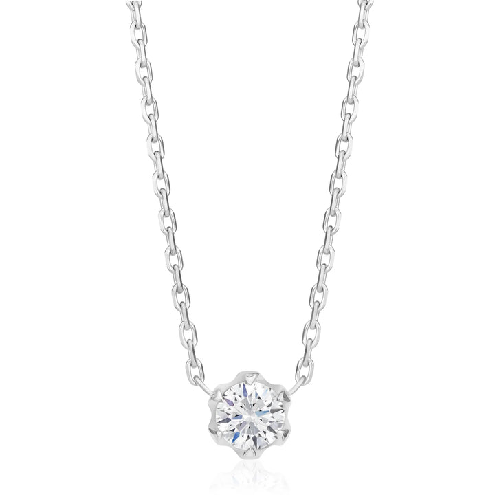 Two-Tone Buttercup Round Diamond Necklace