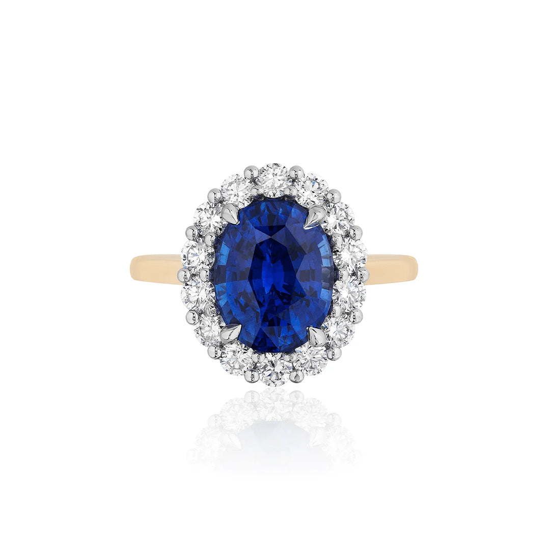 Oval Sapphire with Diamond Halo