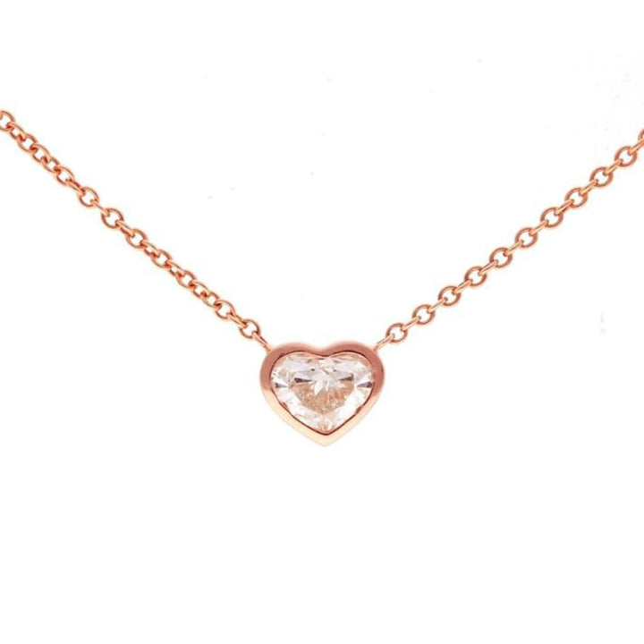 Heart Diamond Bezel Necklace