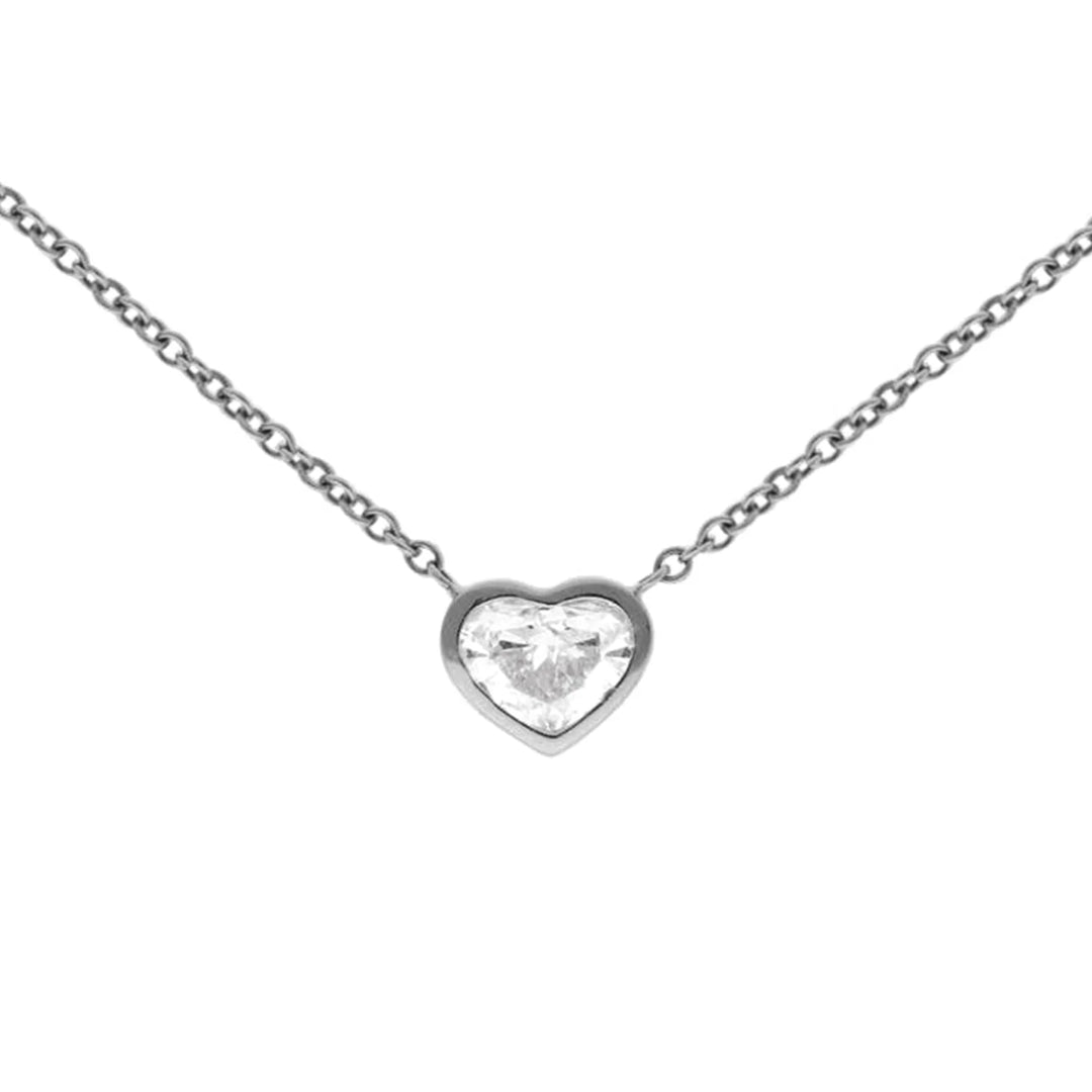 Heart Diamond Bezel Necklace