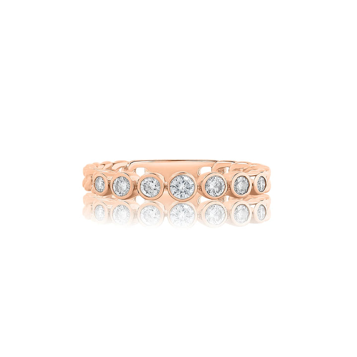 Round Bezel Diamond Chain Ring