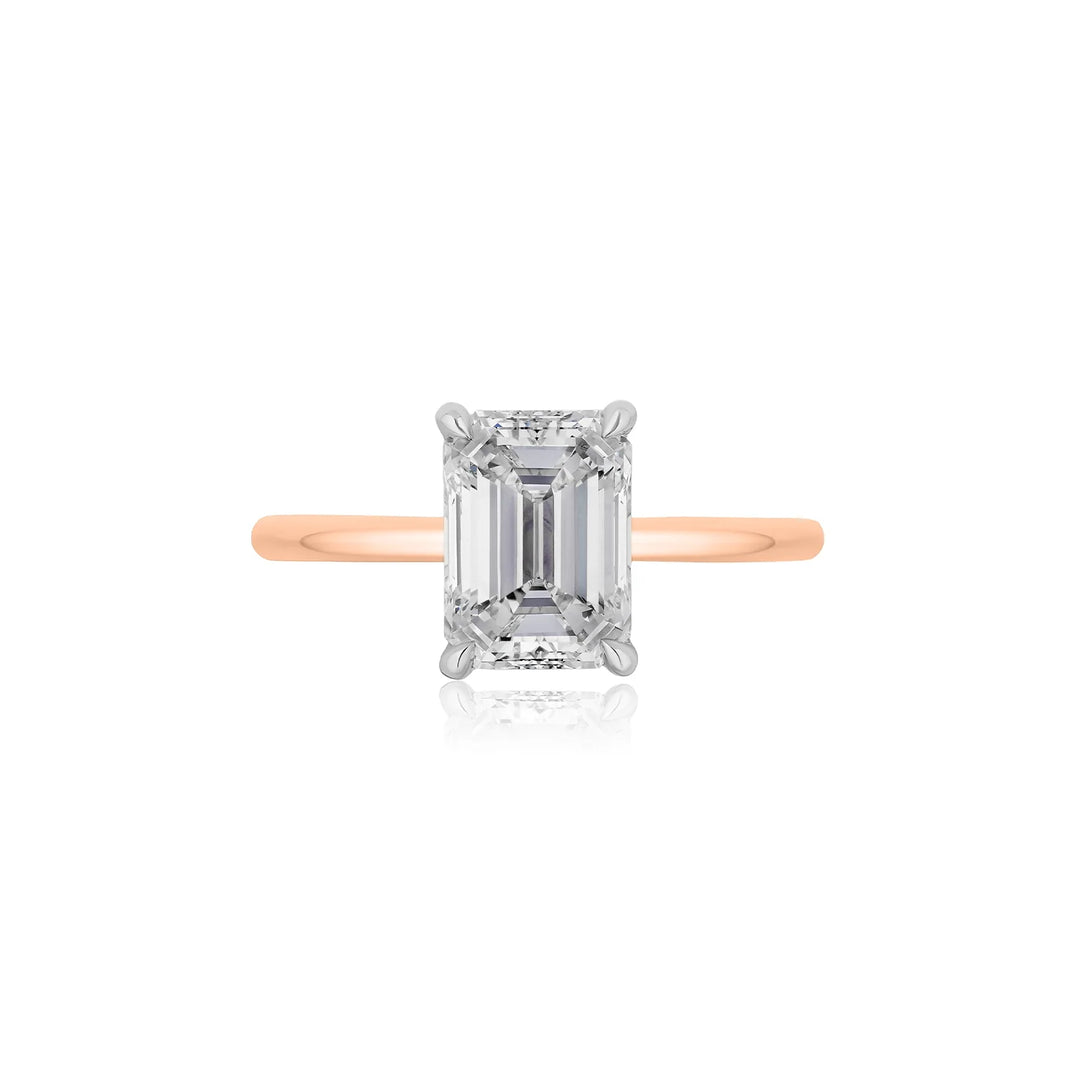 Thin Claw Prong Emerald Cut Ring