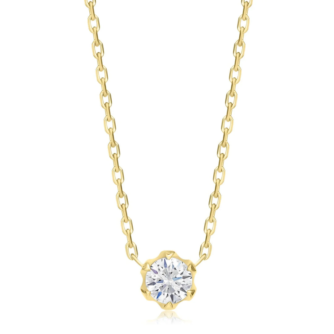 Two-Tone Buttercup Round Diamond Necklace