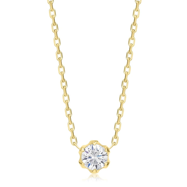 Two-Tone Buttercup Round Diamond Necklace