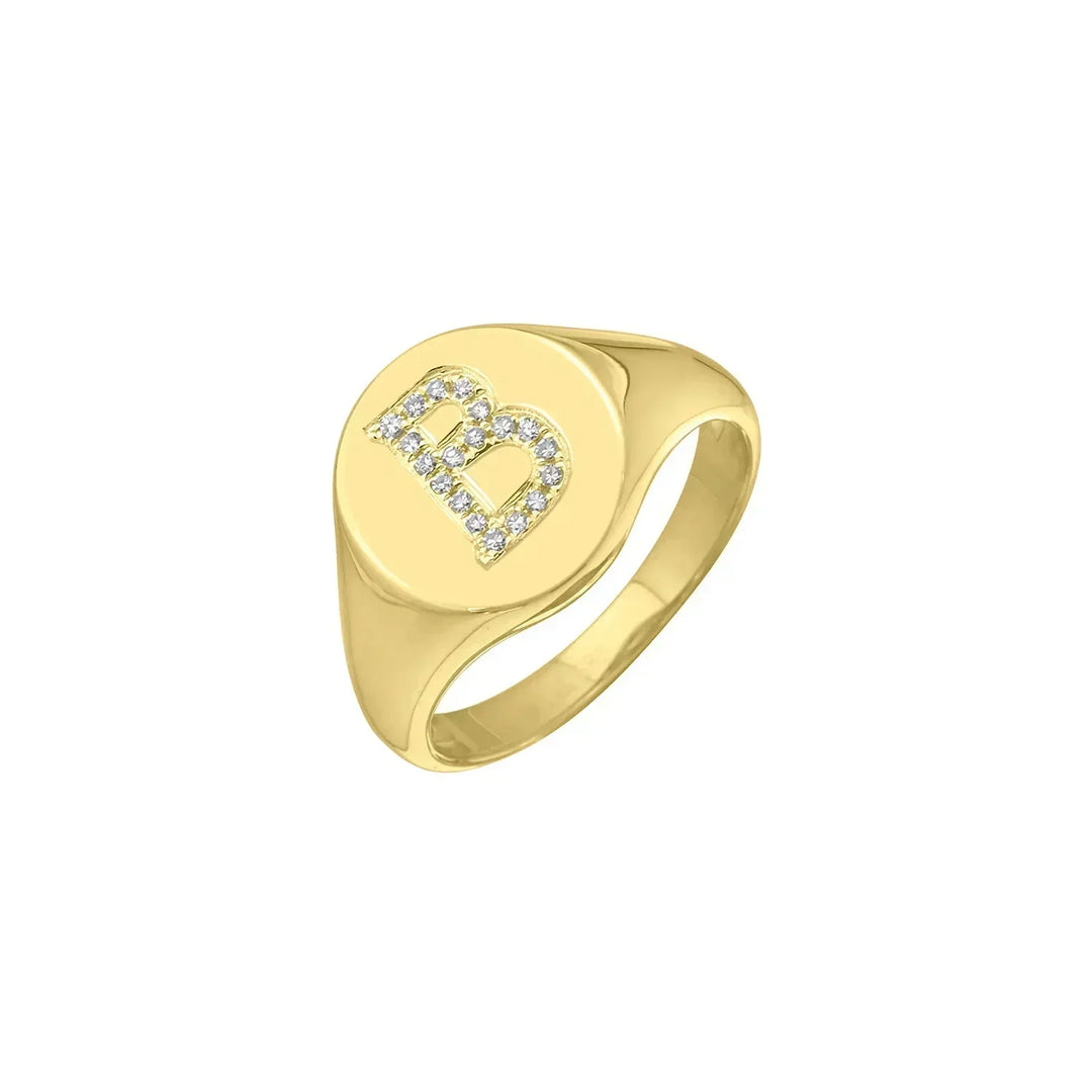 Diamond ring  with B initial