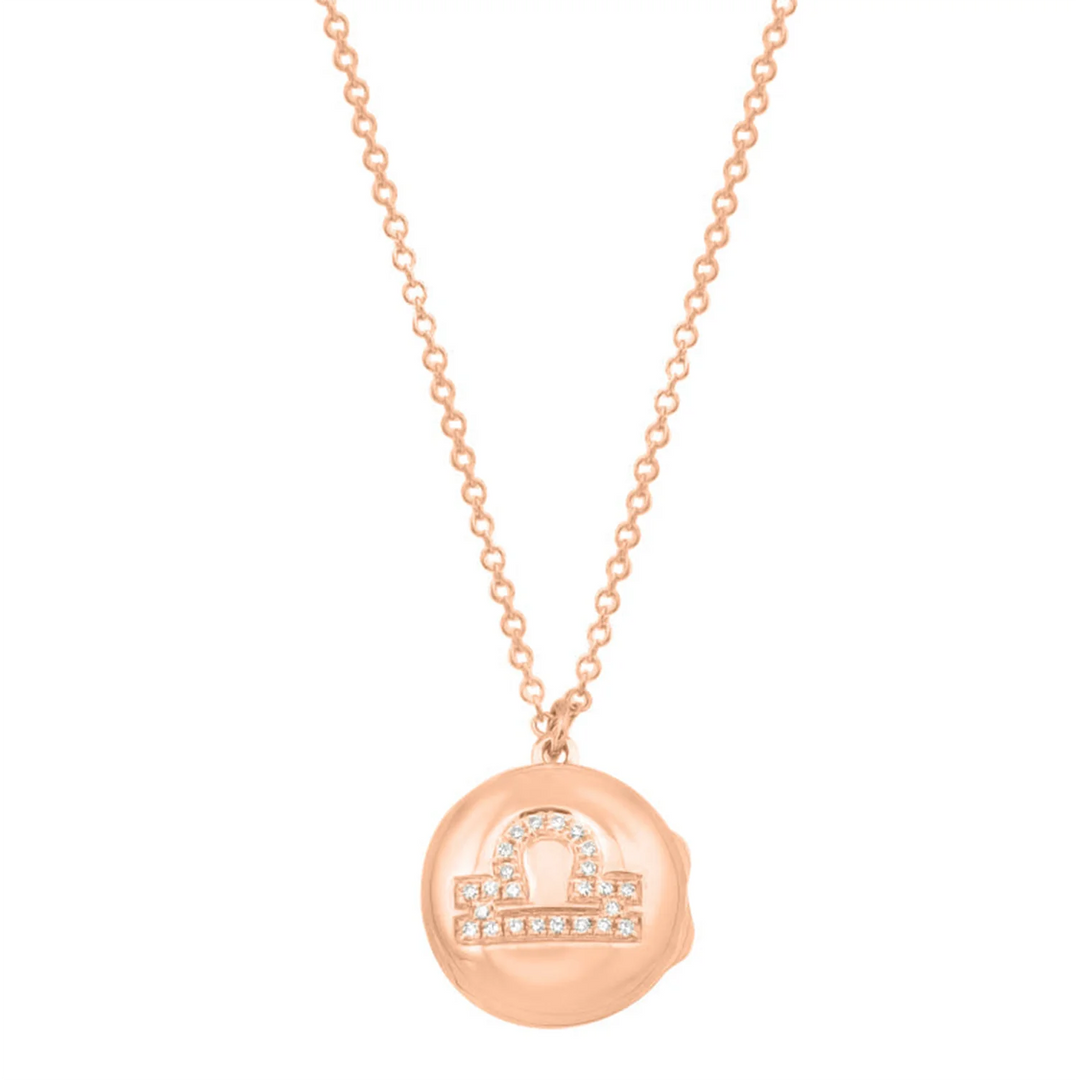 Gold Zodiac Locket Diamond Necklace