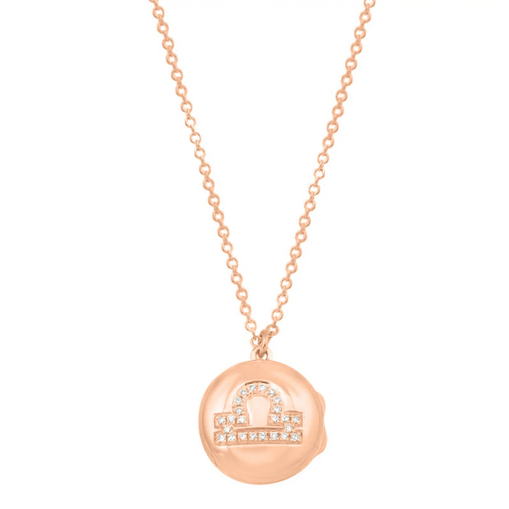 Gold Zodiac Locket Diamond Necklace