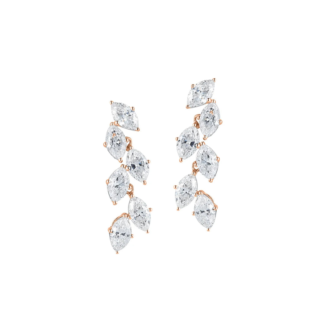 Marquise Diamond Leaf Earrings