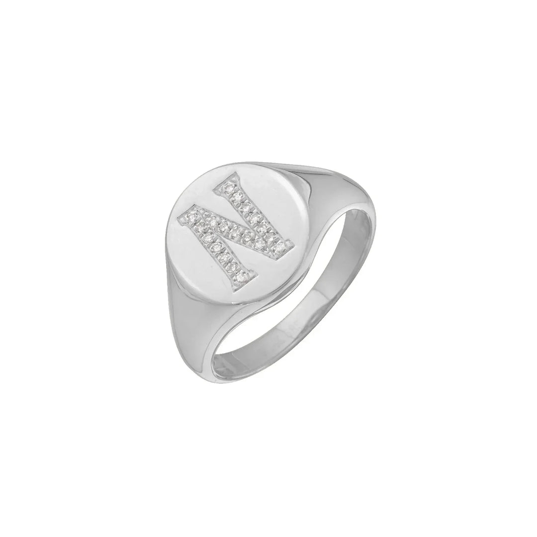N silver color Diamong ring