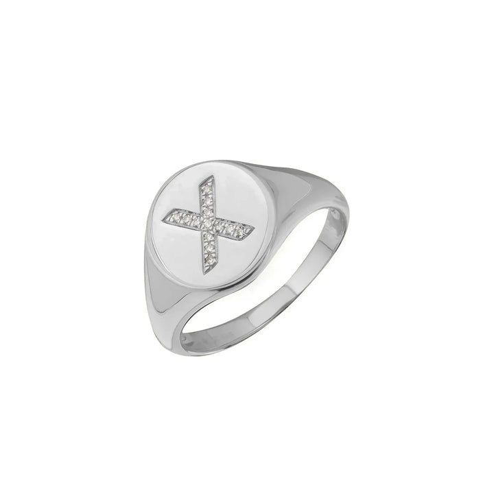 X silver color Diamong ring