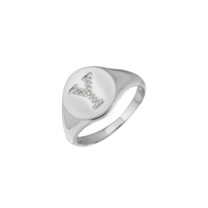 Y silver color Diamong ring
