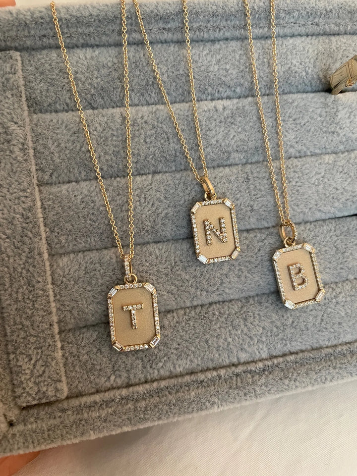 Initial Plate Necklace