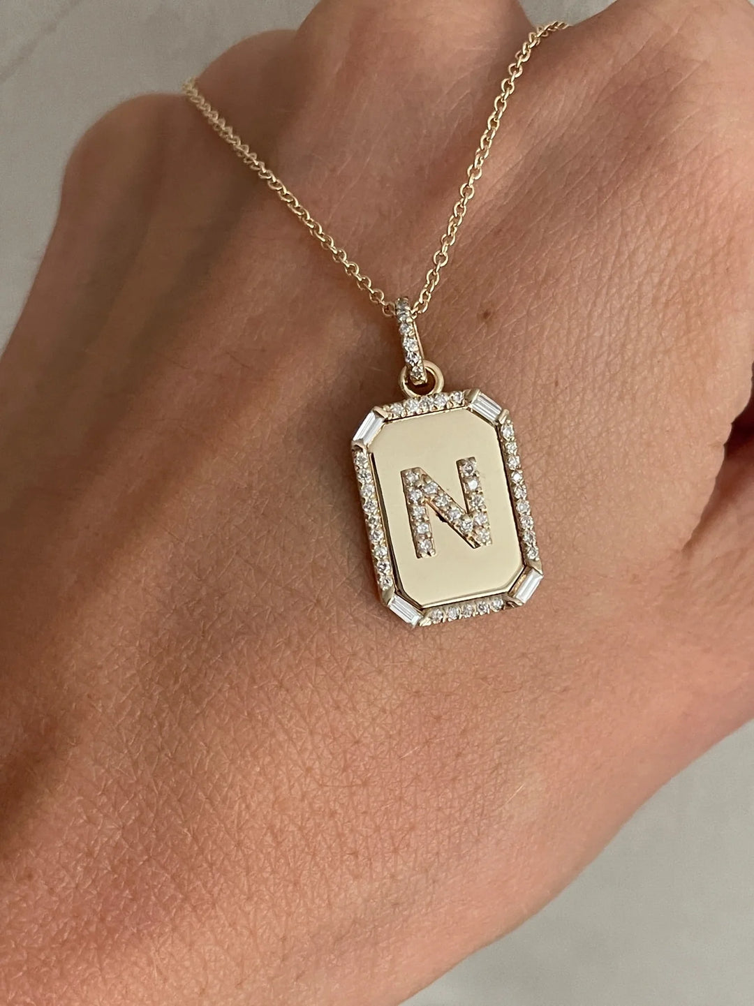 Initial Plate Necklace