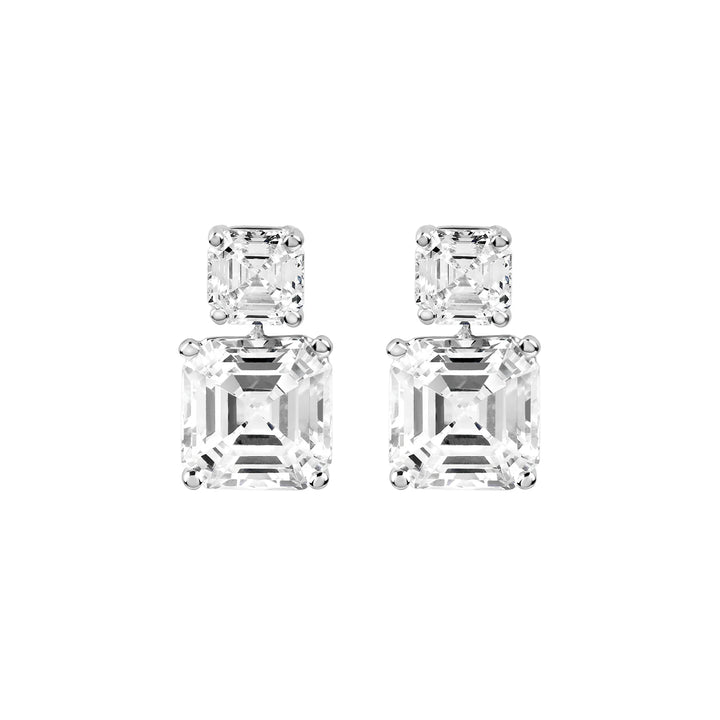 Asscher Cut Diamond Drop Earrings